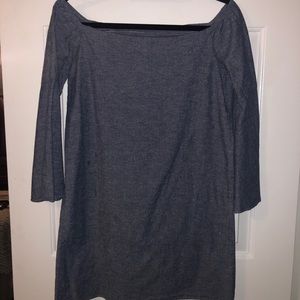 Off shoulder denim mini dress